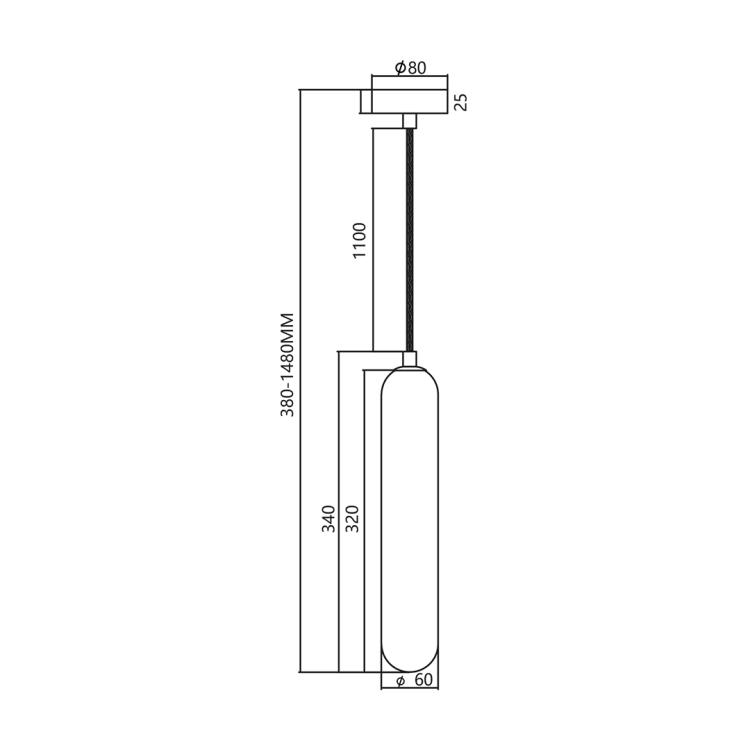 Lampa wisząca PAX BLACK 1xG9 ML0337 Milagro
