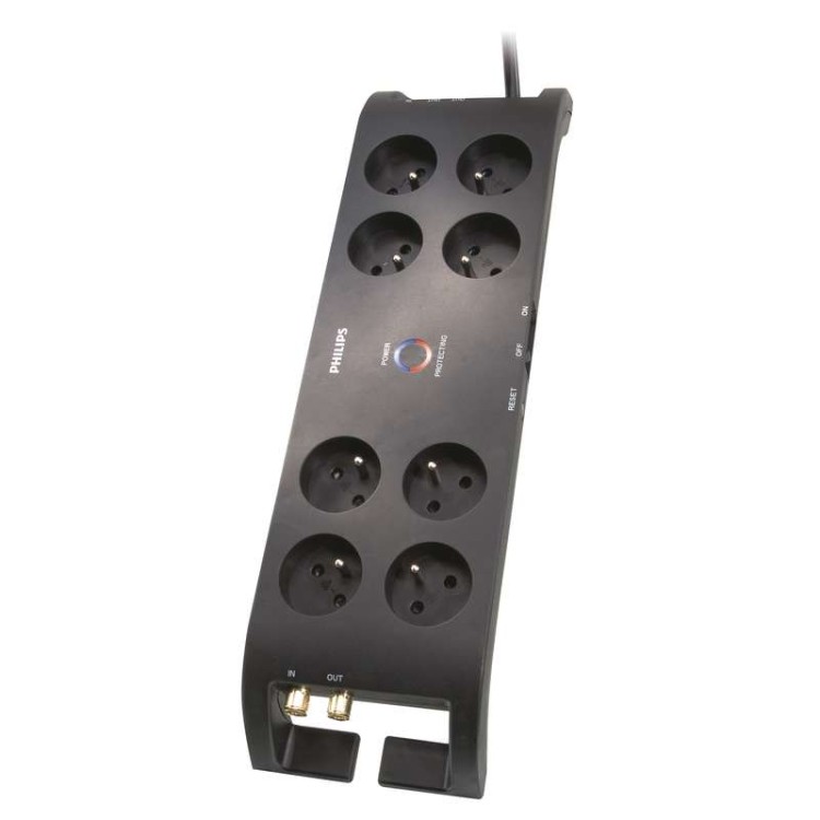 Listwa zasilająca przeciwprzepięciowa P54040 Philips 8 gniazd 3m czarna