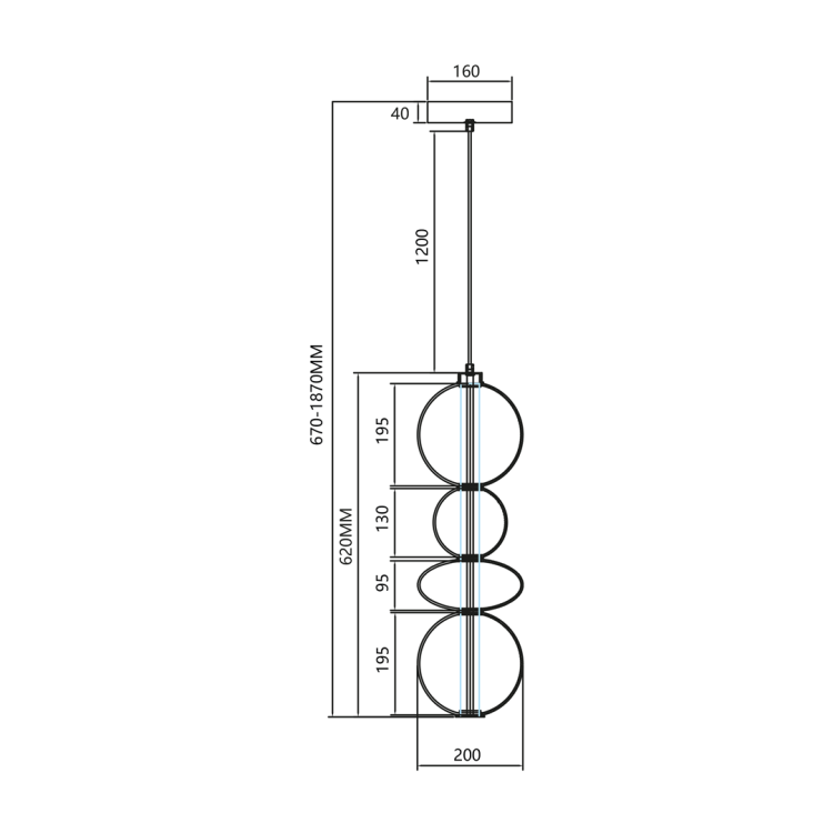 Lampa wisząca DAPHNE SMOKED 36W ML0347 Milagro