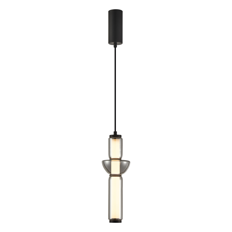 Lampa sufitowa wisząca Industrialna Loft CAMPO 19W LED ML0356 Milagro 3000K nowoczesna oprawa oświetleniowa szkło szklana żyrandol czarny czarna zwis Inspiracje Premium