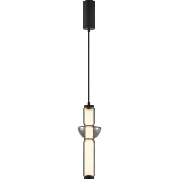 Lampa sufitowa wisząca Industrialna Loft CAMPO 19W LED ML0356 Milagro 3000K nowoczesna oprawa oświetleniowa szkło szklana żyrandol czarny czarna zwis Inspiracje Premium