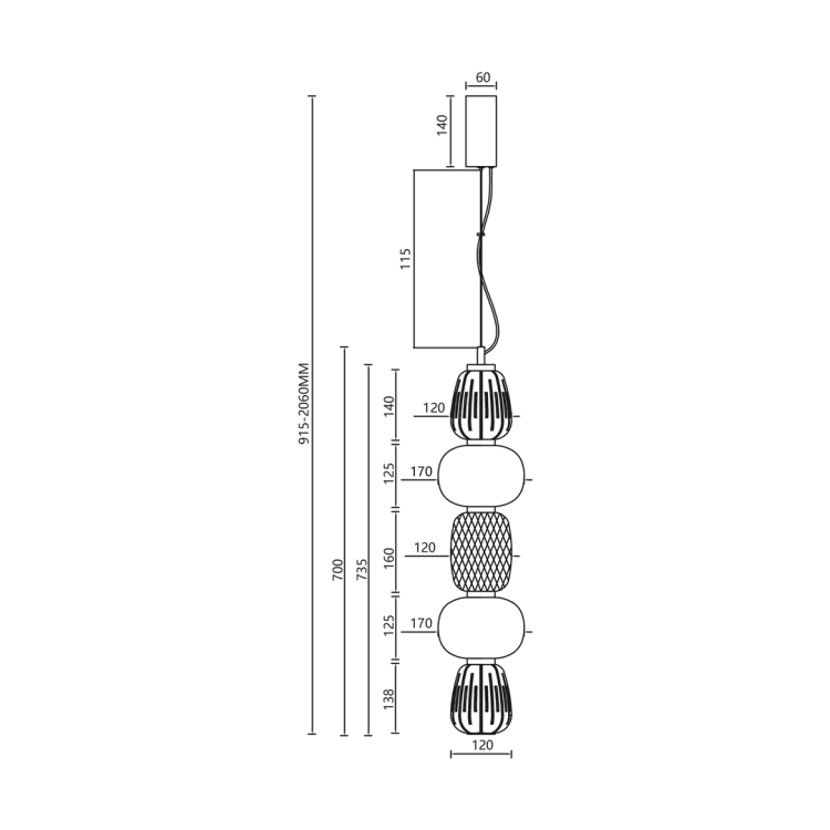 Lampa wisząca CARO SMOKED 40W LED ML0362 Milagro