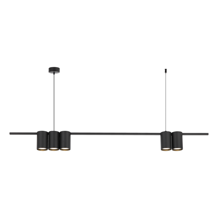 Lampa sufitowa wisząca listwa Industrialna Loft GENESIS BLACK 5xGU10 ML0367 Milagro 100cm nowoczesna oprawa oświetleniowa metal czarny czarna zwis Inspiracje Premium