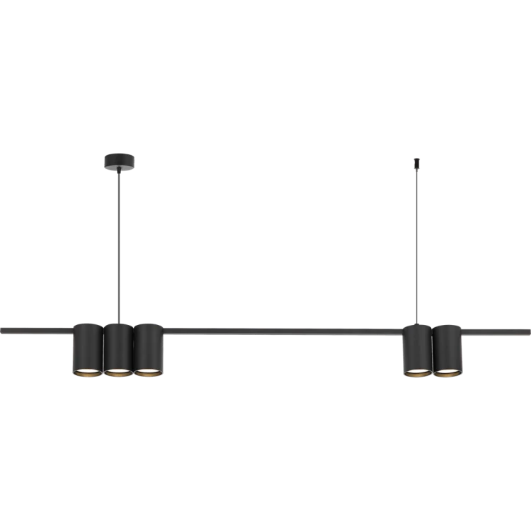 Lampa sufitowa wisząca listwa Industrialna Loft GENESIS BLACK 5xGU10 ML0367 Milagro 100cm nowoczesna oprawa oświetleniowa metal czarny czarna zwis Inspiracje Premium