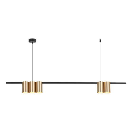 Lampa sufitowa wisząca listwa Industrialna Loft GENESIS BLACK GOLD 5xGU10 ML0369 Milagro 100cm nowoczesna oprawa oświetleniowa metal czarny czarna złoty czarno złota zwis Inspiracje Premium