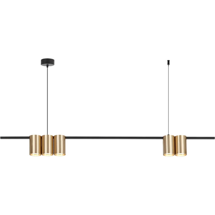 Lampa sufitowa wisząca listwa Industrialna Loft GENESIS BLACK GOLD 5xGU10 ML0369 Milagro 100cm nowoczesna oprawa oświetleniowa metal czarny czarna złoty czarno złota zwis Inspiracje Premium