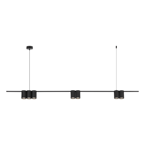 Lampa sufitowa wisząca listwa Industrialna Loft GENESIS BLACK 7xGU10 ML0370 Milagro 150cm nowoczesna oprawa oświetleniowa metal czarny czarna zwis Inspiracje Premium