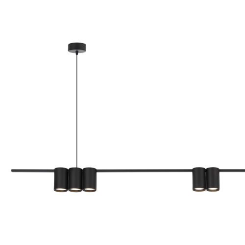 Lampa sufitowa wisząca listwa Industrialna Loft GENESIS BLACK 7xGU10 ML0370 Milagro 150cm nowoczesna oprawa oświetleniowa metal czarny czarna zwis Inspiracje Premium