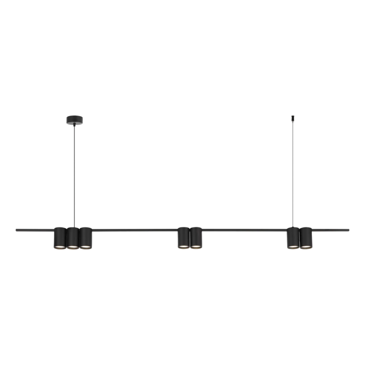 Lampa sufitowa wisząca listwa Industrialna Loft GENESIS BLACK 7xGU10 ML0370 Milagro 150cm nowoczesna oprawa oświetleniowa metal czarny czarna zwis Inspiracje Premium