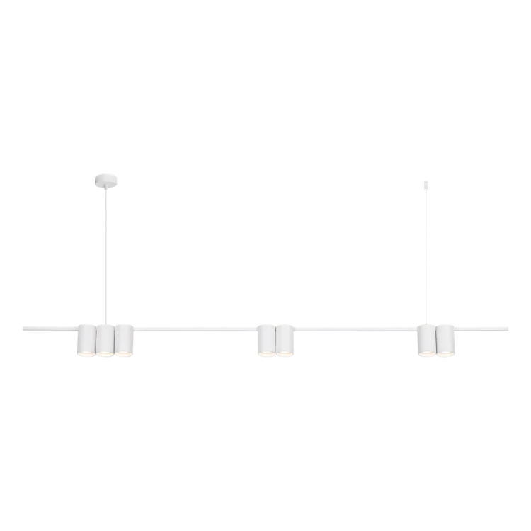 Lampa sufitowa wisząca listwa Industrialna Loft GENESIS WHITE 7xGU10 ML0371 Milagro 150cm nowoczesna oprawa oświetleniowa metal biały biała zwis Inspiracje Premium