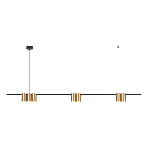Lampa sufitowa wisząca listwa Industrialna Loft GENESIS BLACK GOLD 7xGU10 ML0372 Milagro 150cm nowoczesna oprawa oświetleniowa metal czarny czarna złoty czarno złota zwis Inspiracje Premium
