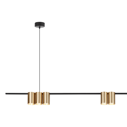 Lampa sufitowa wisząca listwa Industrialna Loft GENESIS BLACK GOLD 7xGU10 ML0372 Milagro 150cm nowoczesna oprawa oświetleniowa metal czarny czarna złoty czarno złota zwis Inspiracje Premium