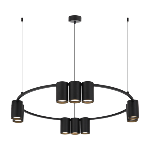 Lampa sufitowa wisząca okrąg koło Industrialna Loft GENESIS BLACK 10xGU10 ML0373 Milagro 60cm nowoczesna oprawa oświetleniowa okrągła metal żyrandol czarny czarna zwis Inspiracje Premium