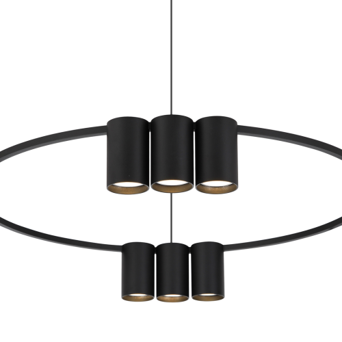 Lampa sufitowa wisząca okrąg koło Industrialna Loft GENESIS BLACK 10xGU10 ML0373 Milagro 60cm nowoczesna oprawa oświetleniowa okrągła metal żyrandol czarny czarna zwis Inspiracje Premium