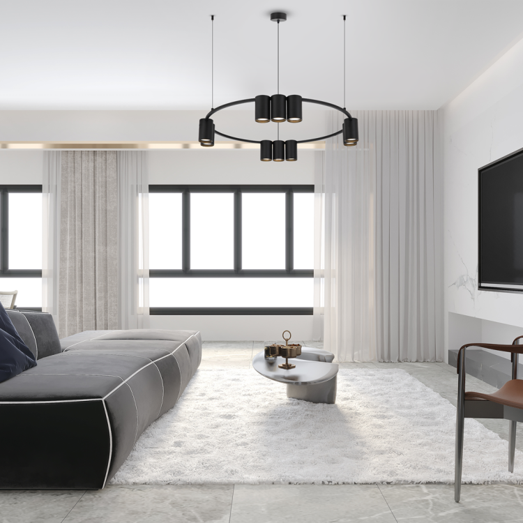Lampa sufitowa wisząca okrąg koło Industrialna Loft GENESIS BLACK 10xGU10 ML0373 Milagro 60cm nowoczesna oprawa oświetleniowa okrągła metal żyrandol czarny czarna zwis Inspiracje Premium