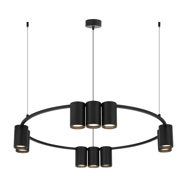 Lampa sufitowa wisząca okrąg koło Industrialna Loft GENESIS BLACK 10xGU10 ML0373 Milagro 60cm nowoczesna oprawa oświetleniowa okrągła metal żyrandol czarny czarna zwis Inspiracje Premium