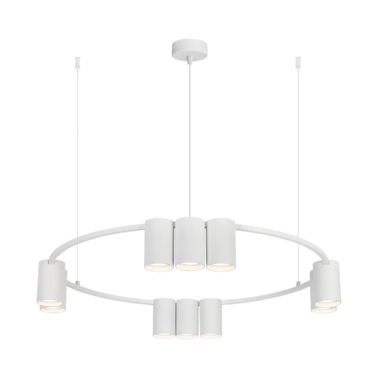 Lampa sufitowa wisząca okrąg koło Industrialna Loft GENESIS WHITE 10xGU10 ML0374 Milagro 60cm nowoczesna oprawa oświetleniowa okrągła metal żyrandol biały biała zwis Inspiracje Premium