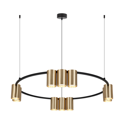 Lampa sufitowa wisząca okrąg koło Industrialna Loft GENESIS BLACK GOLD 10xGU10 ML0375 Milagro 60cm nowoczesna oprawa oświetleniowa okrągła metal żyrandol czarno złota czarny złoty zwis Inspiracje Premium