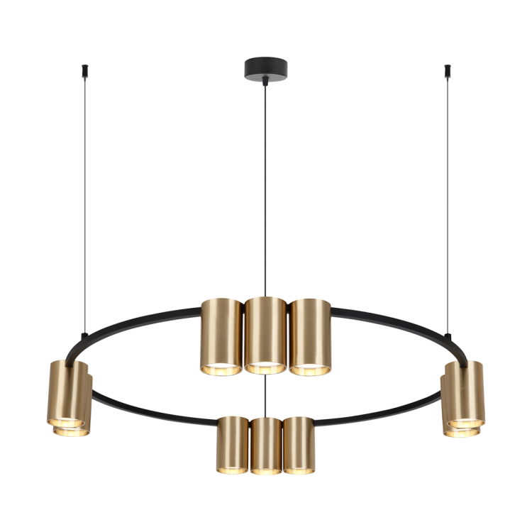 Lampa sufitowa wisząca okrąg koło Industrialna Loft GENESIS BLACK GOLD 10xGU10 ML0375 Milagro 60cm nowoczesna oprawa oświetleniowa okrągła metal żyrandol czarno złota czarny złoty zwis Inspiracje Premium