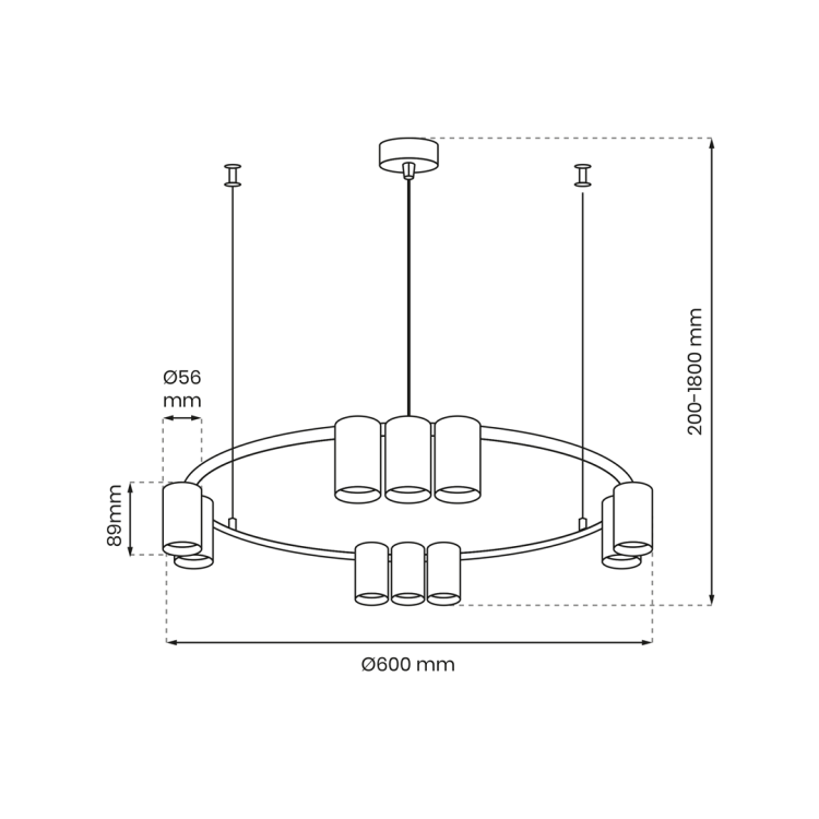 Lampa sufitowa wisząca okrąg koło Industrialna Loft GENESIS BLACK GOLD 10xGU10 ML0375 Milagro 60cm nowoczesna oprawa oświetleniowa okrągła metal żyrandol czarno złota czarny złoty zwis Inspiracje Premium