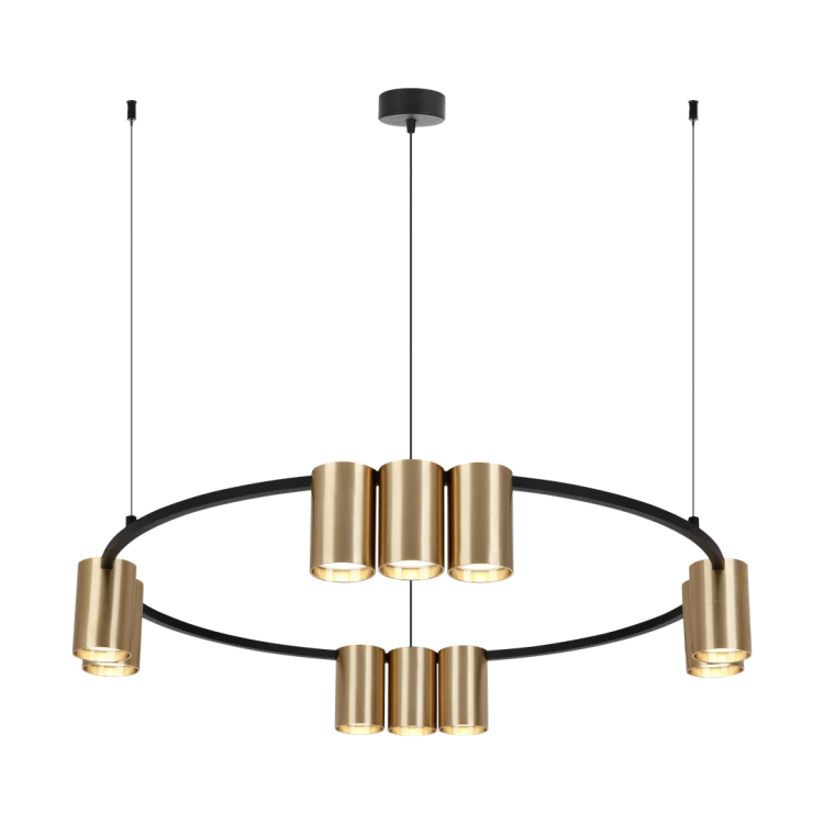 Lampa sufitowa wisząca okrąg koło Industrialna Loft GENESIS BLACK GOLD 10xGU10 ML0375 Milagro 60cm nowoczesna oprawa oświetleniowa okrągła metal żyrandol czarno złota czarny złoty zwis Inspiracje Premium