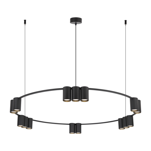 Lampa sufitowa wisząca okrąg koło Industrialna Loft GENESIS BLACK 15xGU10 ML0376 Milagro 100cm nowoczesna oprawa oświetleniowa okrągła metal żyrandol czarny czarna zwis Inspiracje Premium