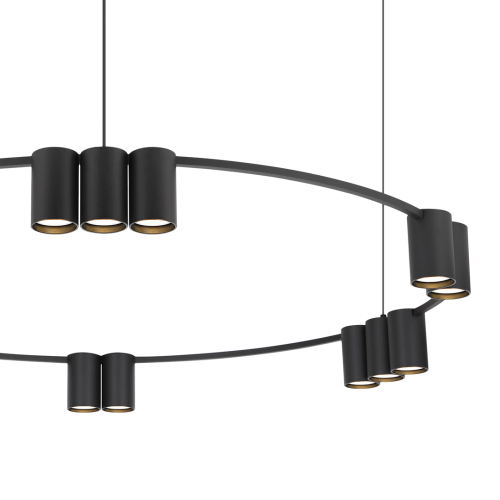 Lampa sufitowa wisząca okrąg koło Industrialna Loft GENESIS BLACK 15xGU10 ML0376 Milagro 100cm nowoczesna oprawa oświetleniowa okrągła metal żyrandol czarny czarna zwis Inspiracje Premium