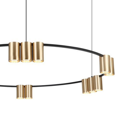 Lampa sufitowa wisząca okrąg koło Industrialna Loft GENESIS BLACK GOLD 15xGU10 ML0378 Milagro 100cm nowoczesna oprawa oświetleniowa okrągła metal żyrandol czarno złota czarny złoty zwis Inspiracje Premium