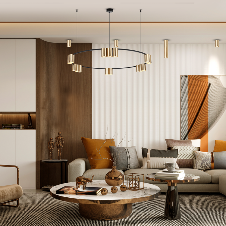 Lampa sufitowa wisząca okrąg koło Industrialna Loft GENESIS BLACK GOLD 15xGU10 ML0378 Milagro 100cm nowoczesna oprawa oświetleniowa okrągła metal żyrandol czarno złota czarny złoty zwis Inspiracje Premium