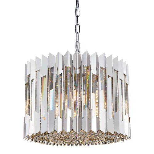 Lampa sufitowa wisząca żyrandol RITZ CHROME 7xE14 ML0394 Milagro 7x E14 42cm nowoczesna oprawa oświetleniowa okrągła kryształy kryształ chrom zwis Inspiracje Premium