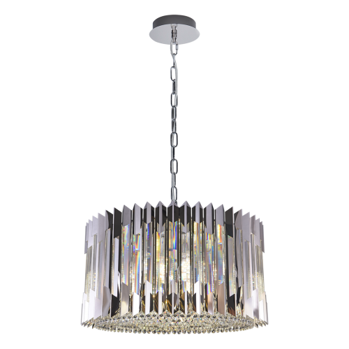 Lampa sufitowa wisząca żyrandol RITZ CHROME 12xE14 ML0396 Milagro 12x E14 54cm nowoczesna oprawa oświetleniowa okrągła kryształy kryształ chrom zwis Inspiracje Premium