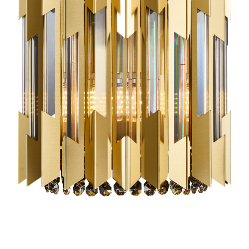 Lampa ścienna Kinkiet RITZ GOLD 2xE14 ML0397 Milagro 2x E14 nowoczesna oprawa oświetleniowa okrągła kryształy kryształ szkło złoty złota podwójny Inspiracje Premium