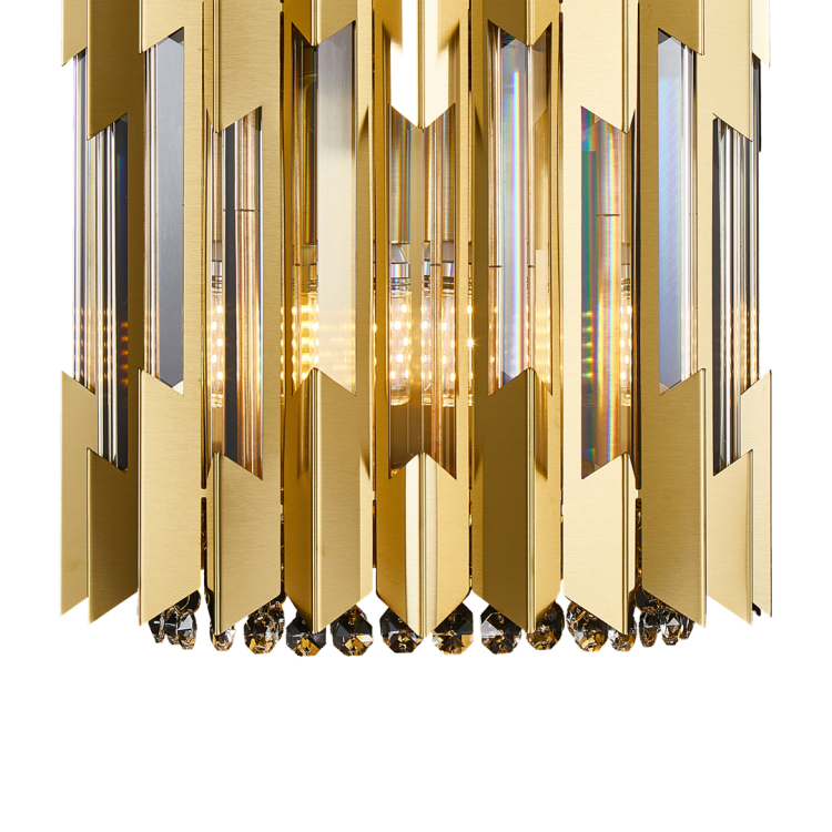 Lampa ścienna Kinkiet RITZ GOLD 2xE14 ML0397 Milagro 2x E14 nowoczesna oprawa oświetleniowa okrągła kryształy kryształ szkło złoty złota podwójny Inspiracje Premium