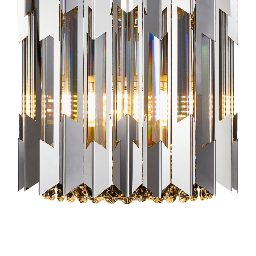 Lampa ścienna Kinkiet RITZ CHROME 2xE14 ML0398 Milagro 2x E14 nowoczesna oprawa oświetleniowa okrągła kryształy kryształ szkło chrom podwójny Inspiracje Premium