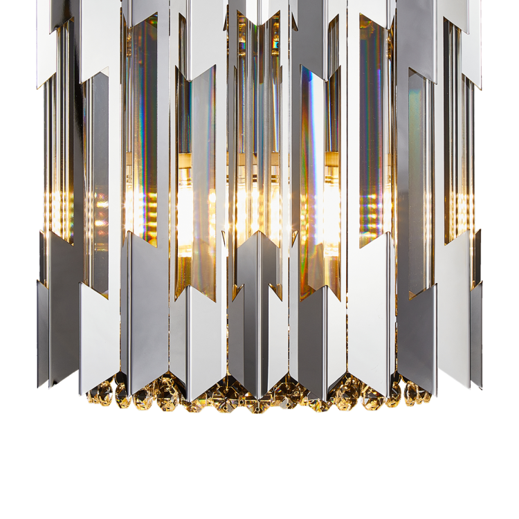 Lampa ścienna Kinkiet RITZ CHROME 2xE14 ML0398 Milagro 2x E14 nowoczesna oprawa oświetleniowa okrągła kryształy kryształ szkło chrom podwójny Inspiracje Premium