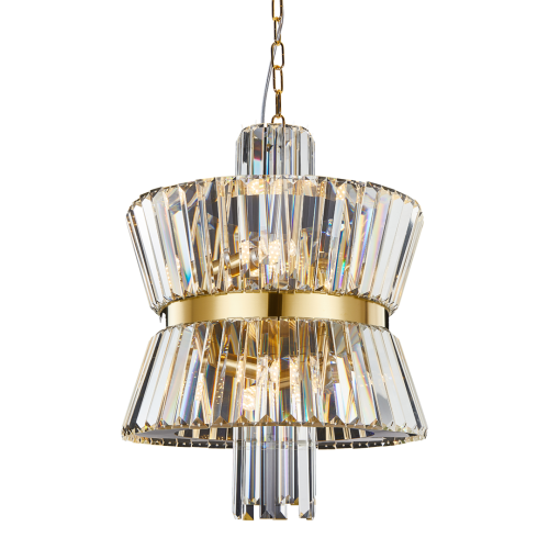 Lampa sufitowa wisząca żyrandol AURELIA GOLD 8xE14 ML0403 Milagro 8x E14 42cm nowoczesna oprawa oświetleniowa okrągła kryształy kryształ złoty złota zwis Inspiracje Premium