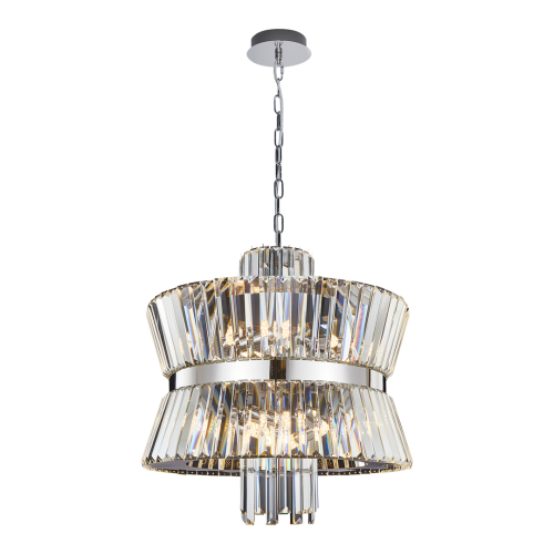 Lampa sufitowa wisząca żyrandol AURELIA CHROME 12xE14 ML0406 Milagro 12x E14 54cm nowoczesna oprawa oświetleniowa okrągła kryształy kryształ chrom zwis Inspiracje Premium