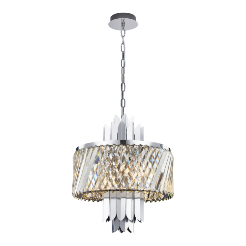 Lampa sufitowa wisząca żyrandol MARGOT CHROME 6xE14 ML0408 Milagro 6x E14 43cm nowoczesna oprawa oświetleniowa okrągła kryształy kryształ chrom zwis Inspiracje Premium