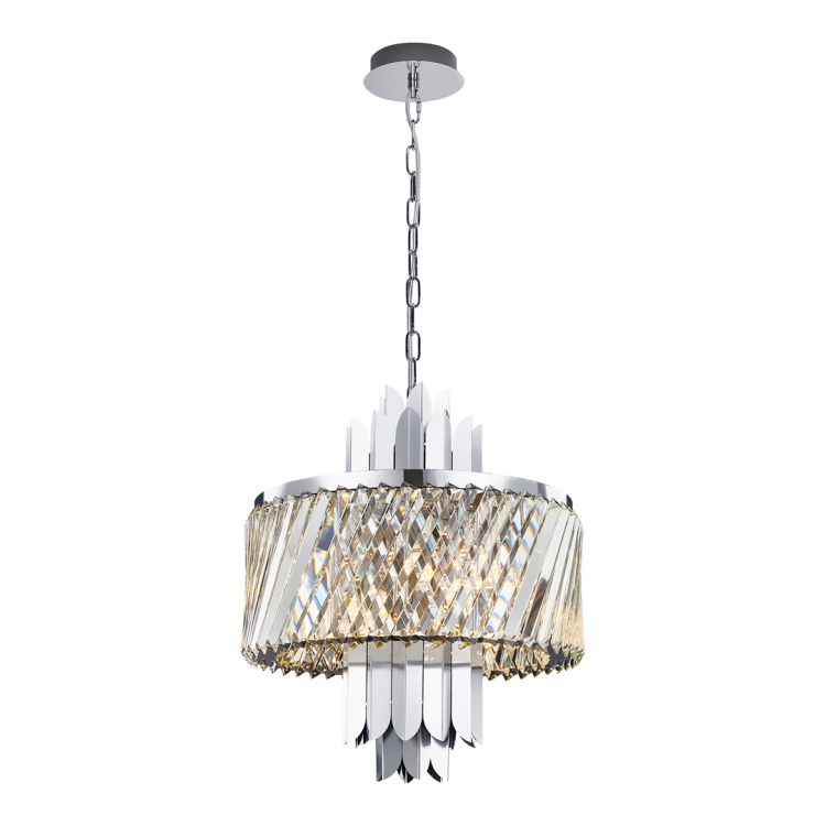 Lampa sufitowa wisząca żyrandol MARGOT CHROME 6xE14 ML0408 Milagro 6x E14 43cm nowoczesna oprawa oświetleniowa okrągła kryształy kryształ chrom zwis Inspiracje Premium