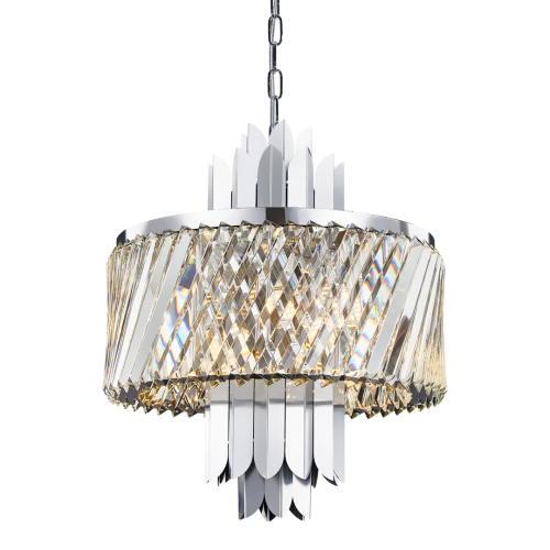 Lampa sufitowa wisząca żyrandol MARGOT CHROME 6xE14 ML0408 Milagro 6x E14 43cm nowoczesna oprawa oświetleniowa okrągła kryształy kryształ chrom zwis Inspiracje Premium