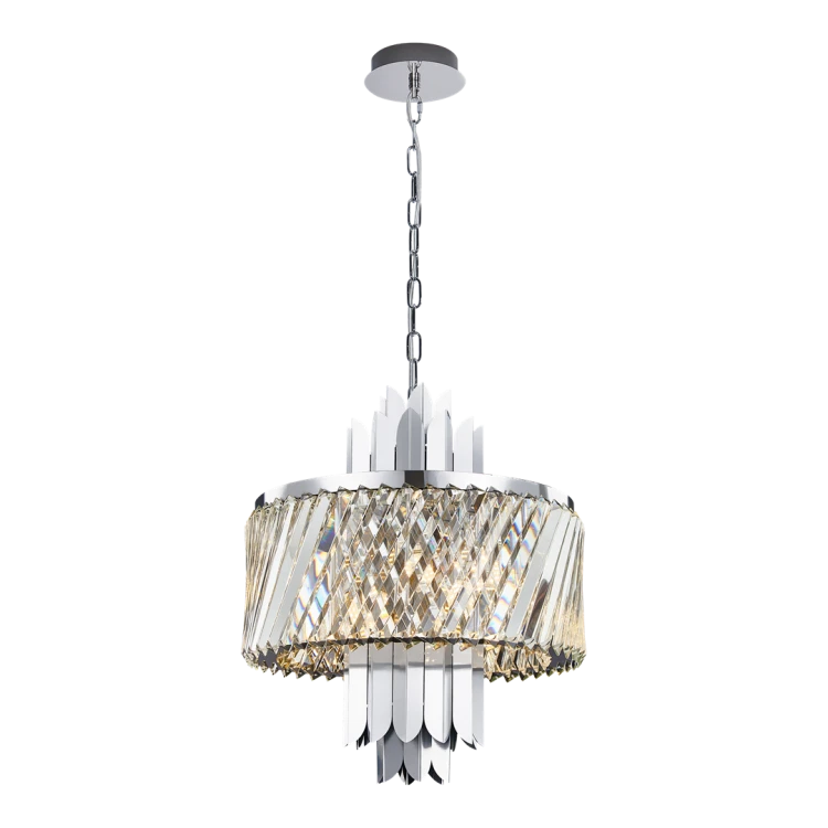 Lampa sufitowa wisząca żyrandol MARGOT CHROME 6xE14 ML0408 Milagro 6x E14 43cm nowoczesna oprawa oświetleniowa okrągła kryształy kryształ chrom zwis Inspiracje Premium