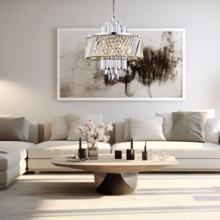 Lampa sufitowa wisząca żyrandol MARGOT CHROME 9xE14 ML0410 Milagro 9x E14 55cm nowoczesna oprawa oświetleniowa okrągła kryształy kryształ chrom zwis Inspiracje Premium