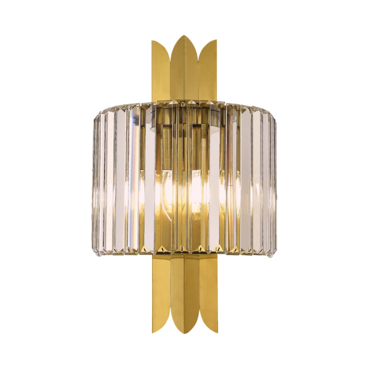 Lampa ścienna Kinkiet MARGOT GOLD 2xE14 ML0411 Milagro 2x E14 nowoczesna oprawa oświetleniowa okrągła kryształy kryształ szkło złoty złota podwójny Inspiracje Premium