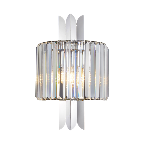 Lampa ścienna Kinkiet MARGOT CHROME 2xE14 ML0412 Milagro 2x E14 nowoczesna oprawa oświetleniowa okrągła kryształy kryształ szkło chrom podwójny Inspiracje Premium