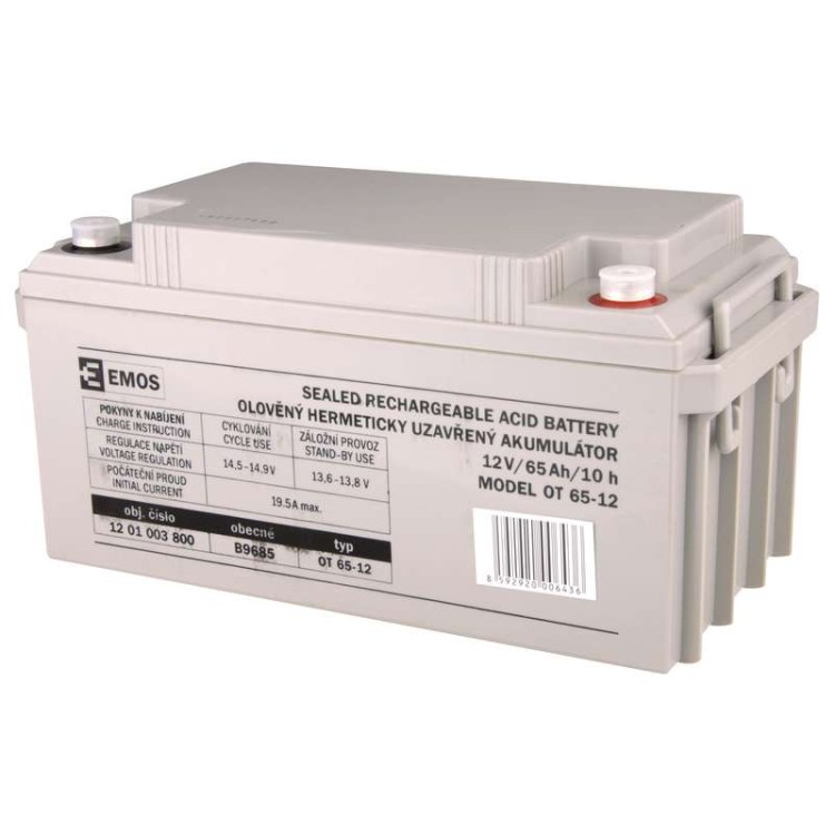 Akumulator do zasilaczy awaryjnych UPS AGM 12V 65Ah M8 B9685 Emos