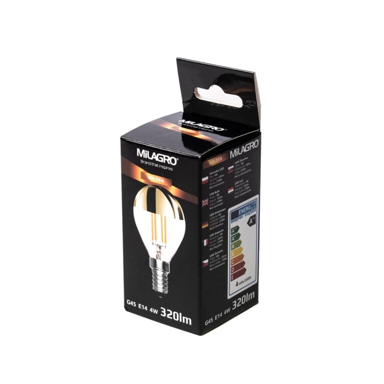 Żarówka Filamentowa LED 4W G45 E14 2700K TOP GOLD ML1366 Milagro