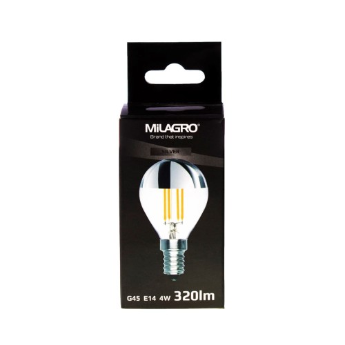 Żarówka Filamentowa LED 4W G45 E14 2700K TOP SILVER ML1373 Milagro