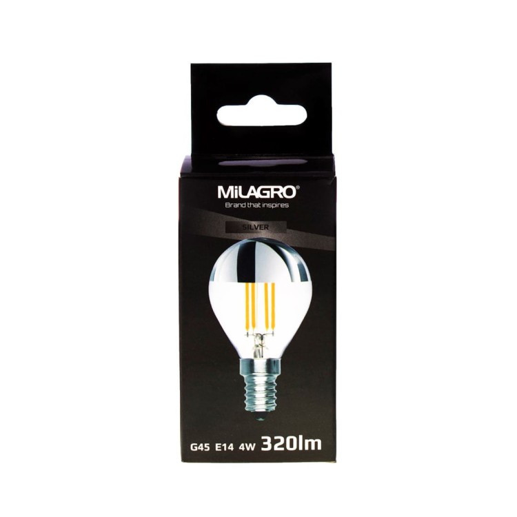 Żarówka Filamentowa LED 4W G45 E14 2700K TOP SILVER ML1373 Milagro