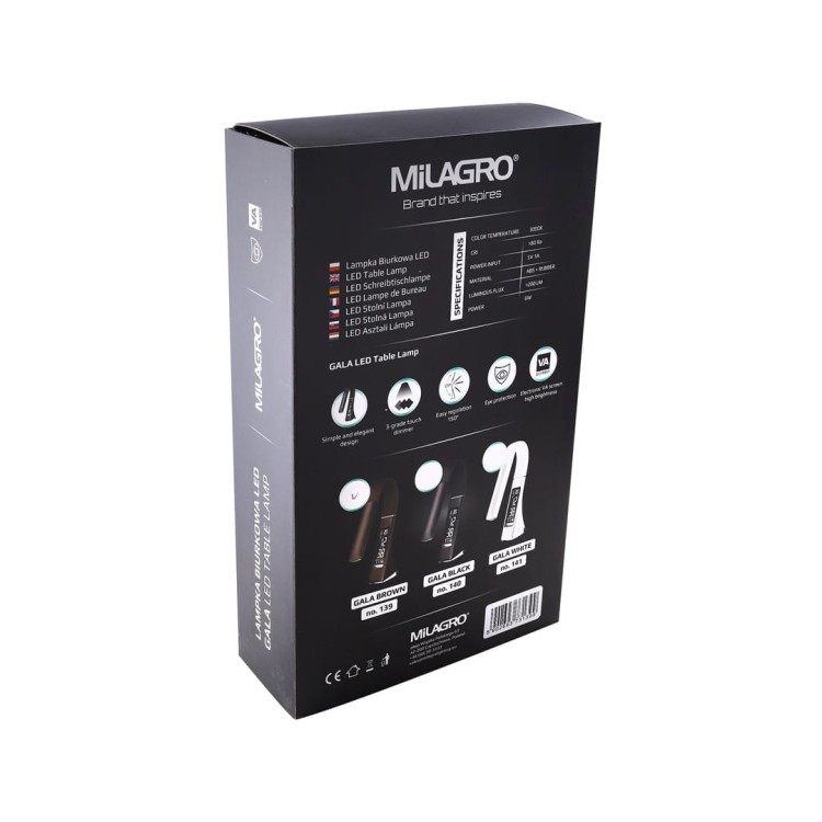 LAMPKA BIURKOWA GALA 6W LED BRĄZOWA ML139 Milagro