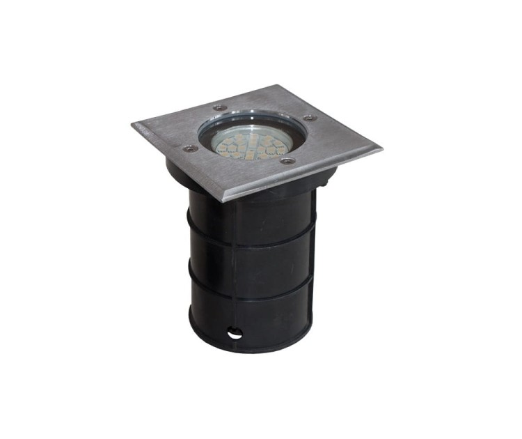 Oprawa Najazdowa Kwadratowa do Ogrodu Podjazdu DORYT Bemko C42-OGS50 230V IP67 GU10 Max 50W Stal szczotkowana gruntowa